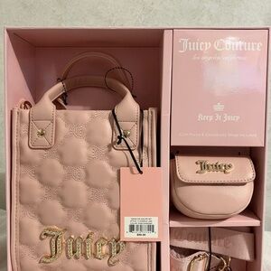 Juicy Couture Pink Quilted Crossbody Bag Set